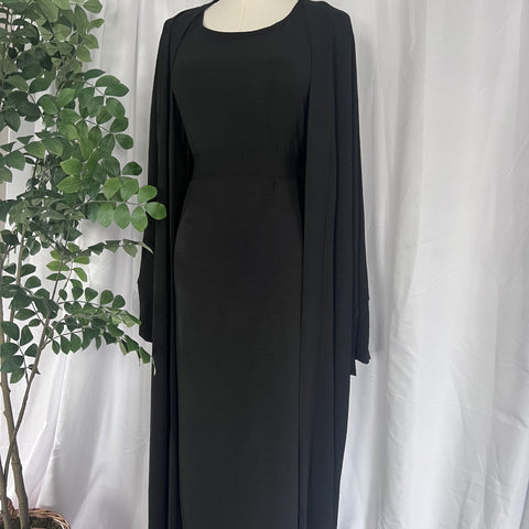 Three Piece Abaya - Black