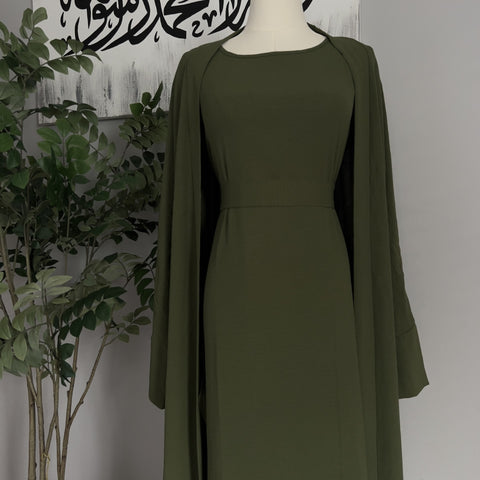 Four Piece Abaya - Olive Green