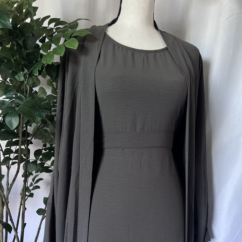 Four Piece Abaya - Steel Gray