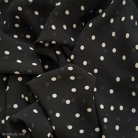 Polka Dot Hijab - Black