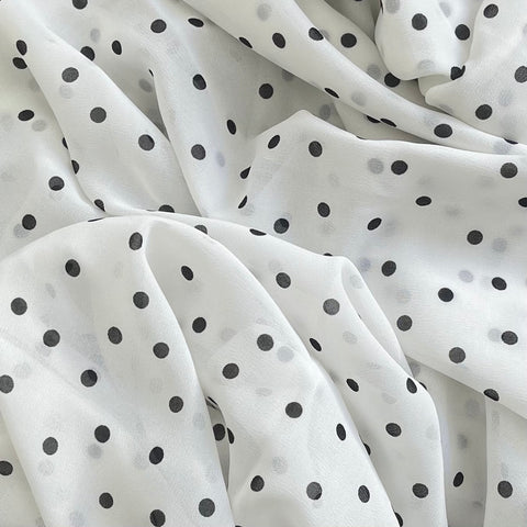 Polka Dot Hijab - White